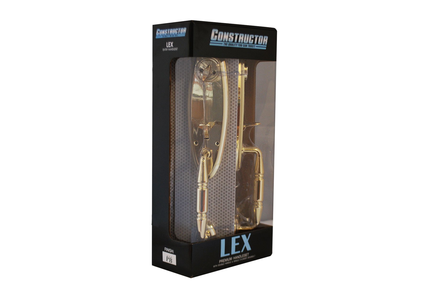 LEX Elite Hand Set Door Lock Lever - Polished Brass Finish - Secure & Stylish Door Handle for Home, Office & Commercial Use