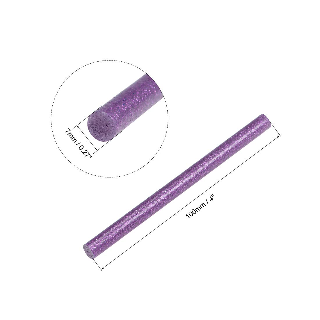 uxcell Mini Hot Glue Sticks for Glue Gun - 0.27-inch x 4-inch Purple Glitter (10pcs) - Perfect for DIY Crafts, Scrapbooking & Home Repairs