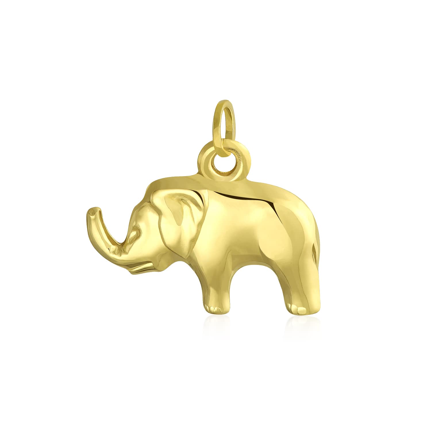 14K Yellow Gold Elephant Pendant Necklace for Women & Men - Real Gold Lucky Charm Jewelry with 14K Chain - Perfect for Gifts, Spiritual Protection & Everyday Wear