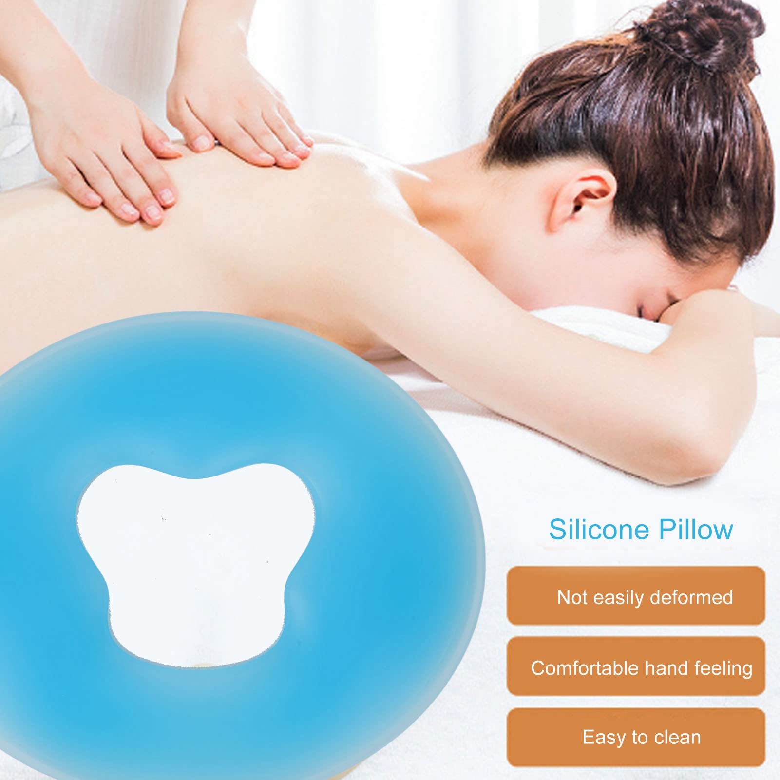 Agatige Silicone SPA Pillow - Soft Round Face Massage Pillow for Salon & Home Facial Care, Relaxing Skin Treatment - Perfect for Massage Therapy, Spa Days & Beauty Treatments