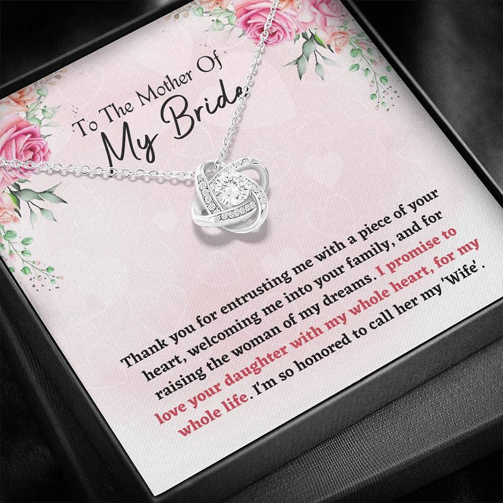 Elegant Love Knot Necklace - Perfect Mother of the Bride Gift from Bride or Groom | Jewelry for Weddings, Mother's Day, Anniversary & Special Occasions