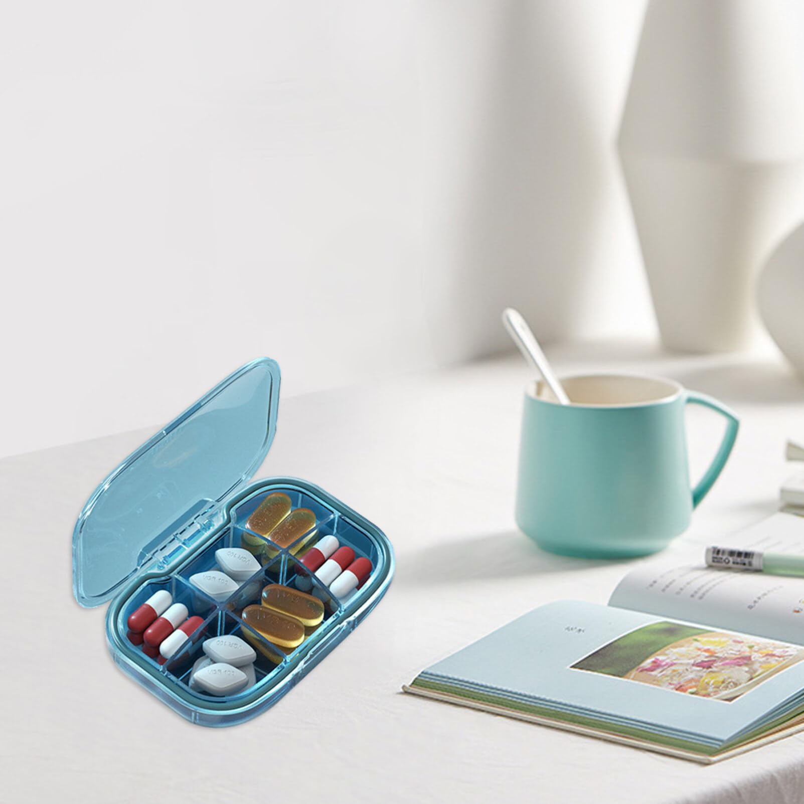 Portable Travel Pill Organizer - Compact Medicine Case with Dispenser for Pills, Vitamins & Medications | Perfect for Travel, Office & Daily Use