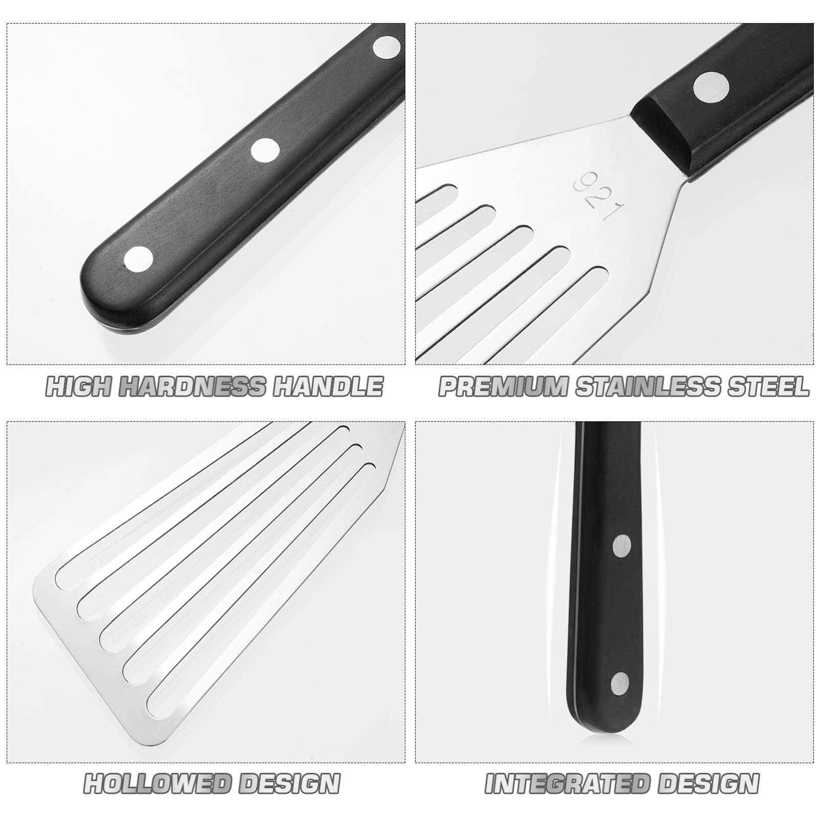 Premium Stainless Steel Spatula - Heavy Duty BBQ Turner, Slotted Metal Spatula for Grilling, Flipping Steak & Burgers - Perfect for Outdoor Cooking, Camping & Backyard BBQ Parties