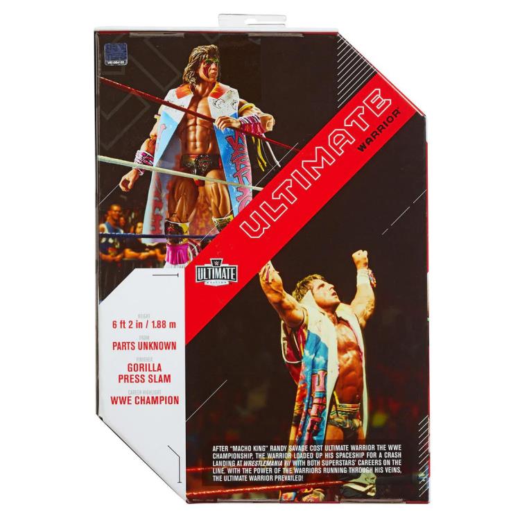 WWE Ultimate Edition 15 Ultimate Warrior Action Figure - Wrestlemania 7 Version - Collectible Wrestling Toy for Fans & Display - Perfect for WWE Memorabilia Collections & Themed Decor