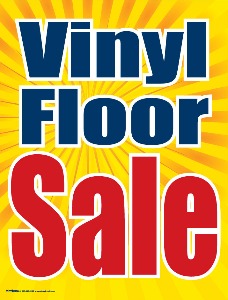 Vinyl Floor Sale Plastic Window Sign - Yellow Burst | Durable & Eye-Catching for Retail Stores, Warehouses & Clearance Events