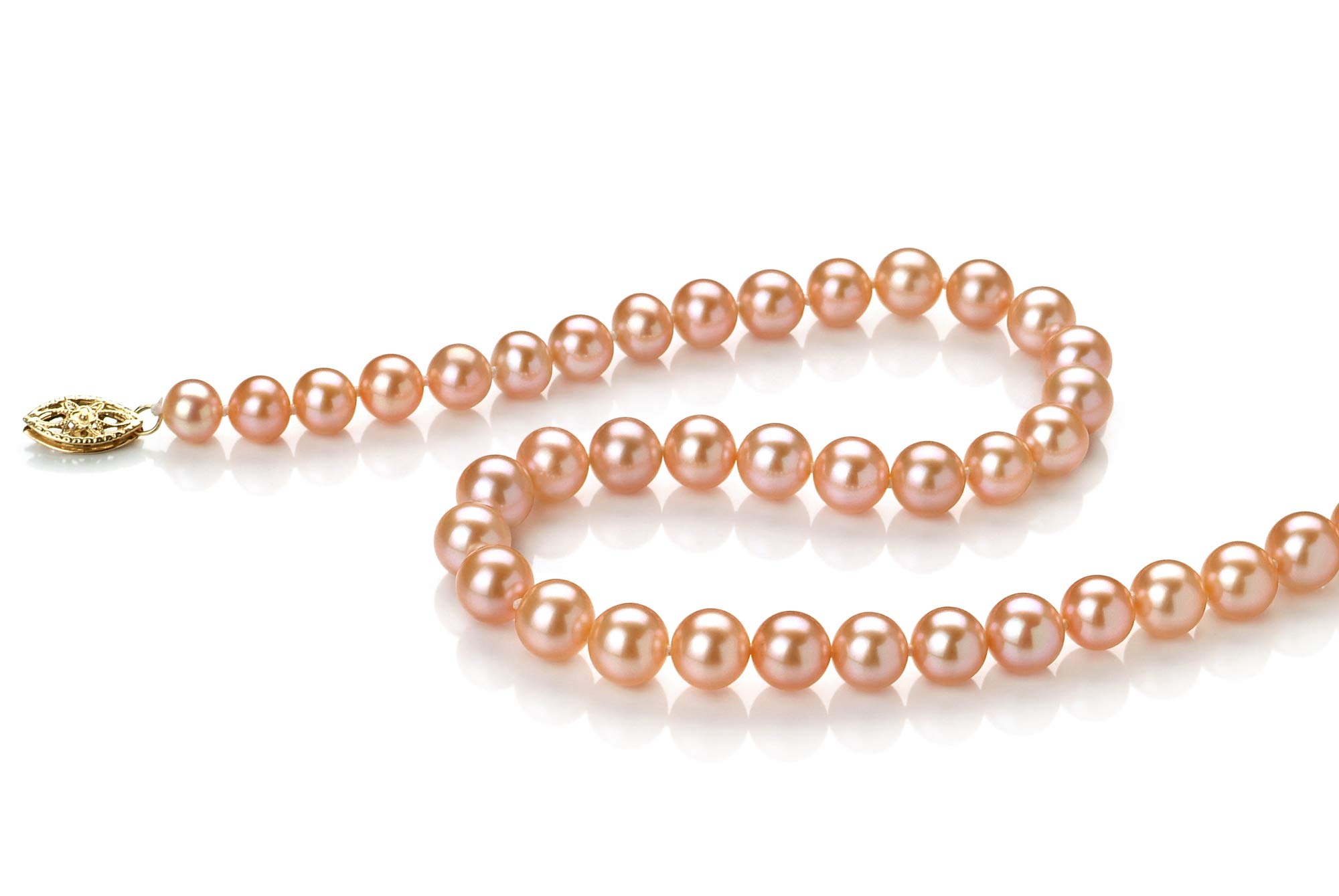 6-7mm AA Quality Pink Freshwater Cultured Pearl Necklace in Gold Filled for Women - Perfect for Weddings, Anniversaries & Special Occasions