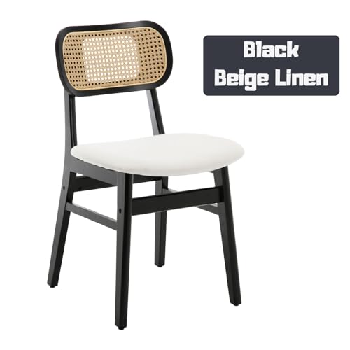 Beige Linen-black Wood