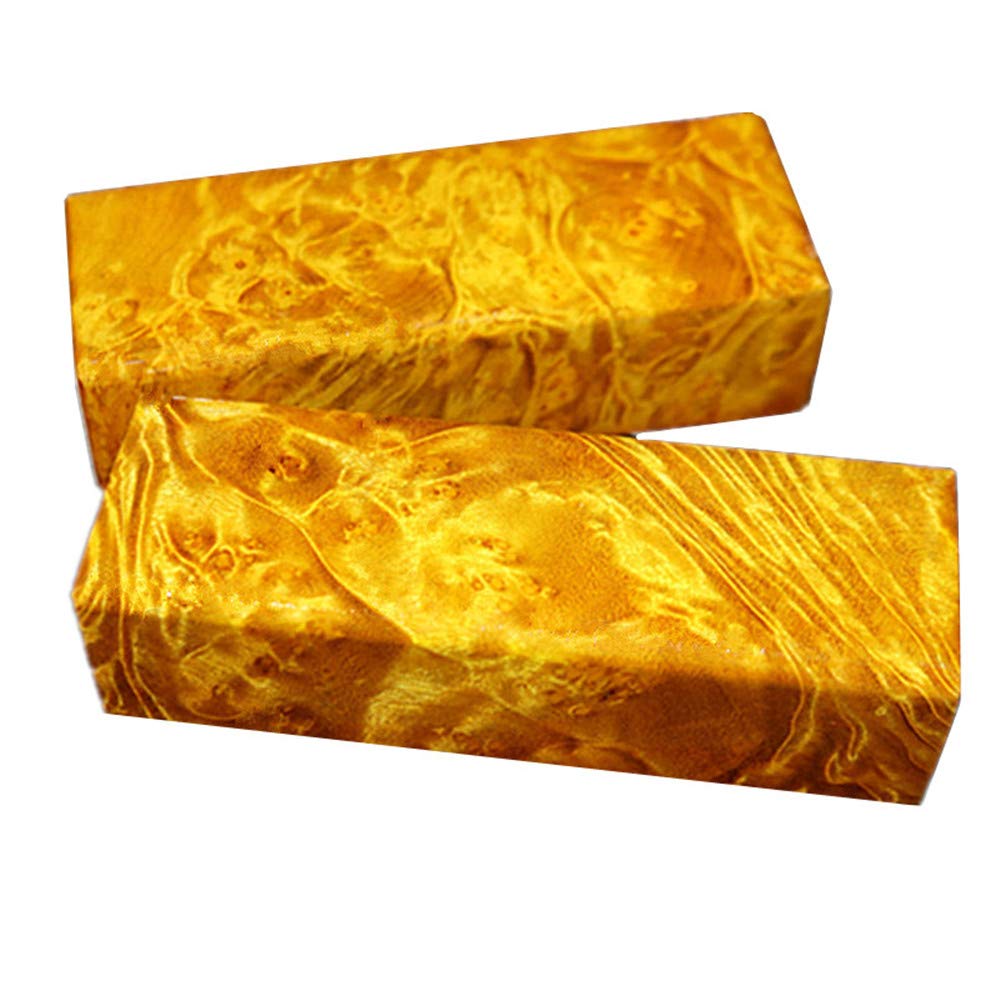 Premium Burma Golden Camphor Wood Knife Handle Scales - 12x4x3cm DIY Custom Sword & Knife Grips Material for Blank Blades - Unique Natural Wood Texture - Perfect for Knife Making, Woodworking Projects & Handcrafted Gifts