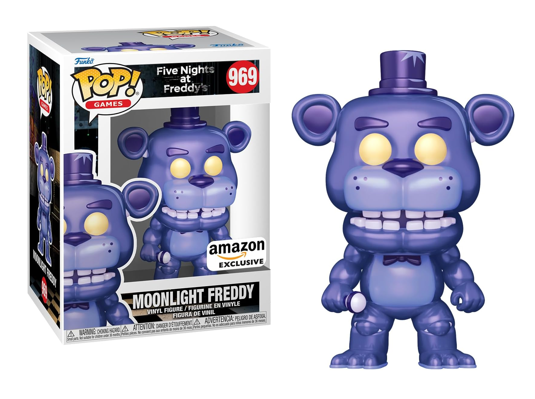 Five Nights at Freddy's Moonlight Freddy Amazon Exclusive Pop Vinyl Figure - Collectible Horror Game Merchandise for Fans & Gift for Gamers