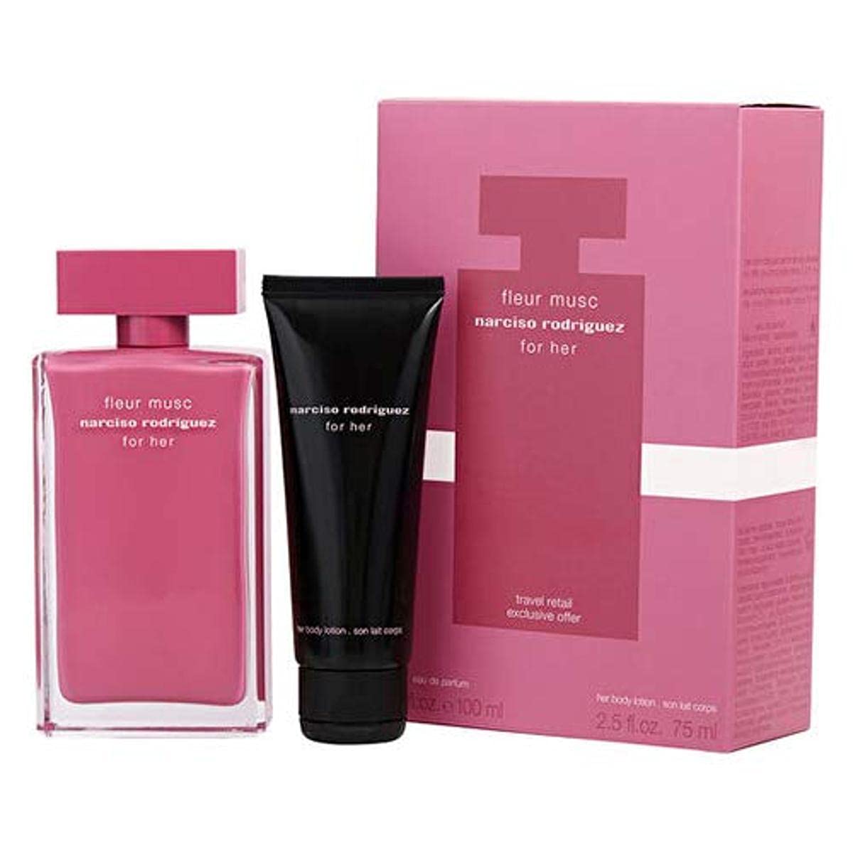 Narciso Rodriguez Fleur Musc for Women - 2 Piece Luxury Perfume Gift Set | Floral Musk Fragrance for Date Night & Special Occasions