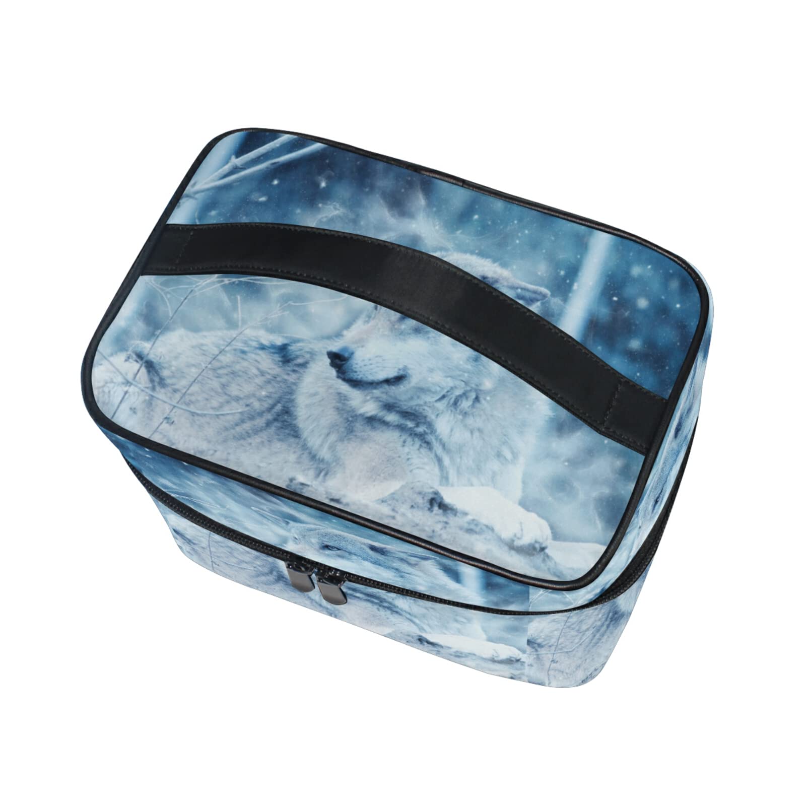 Cute Wild Animal Wolf Makeup Bag for Women - Waterproof Cosmetic Organizer & Toiletry Travel Case - Perfect for Travel, Gym, and Daily Essentials Storage