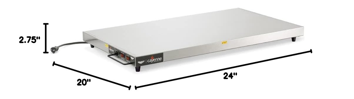 Vollrath 7277024 Cayenne 24-Inch Left Aligned Electric Heated Shelf Food Warmer - 120V Commercial Countertop Food Display for Restaurants, Cafes & Buffets