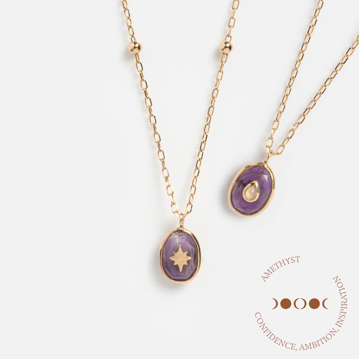 Solid Gold Crystal Amulet Necklace for Manifestation & Protection - Spiritual Jewelry for Meditation, Energy Healing & Positive Vibes