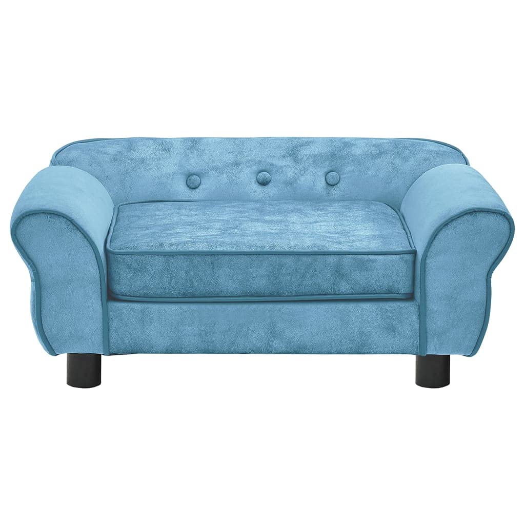 Turquoise Plush Small Dog Sofa & Cat Couch with Anti-Slip Wooden Frame - Washable Pet Bed for Poodles, Shih Tzus & Small Breeds - Cozy Pet Furniture for Living Room, Bedroom & Pet-Friendly Spaces