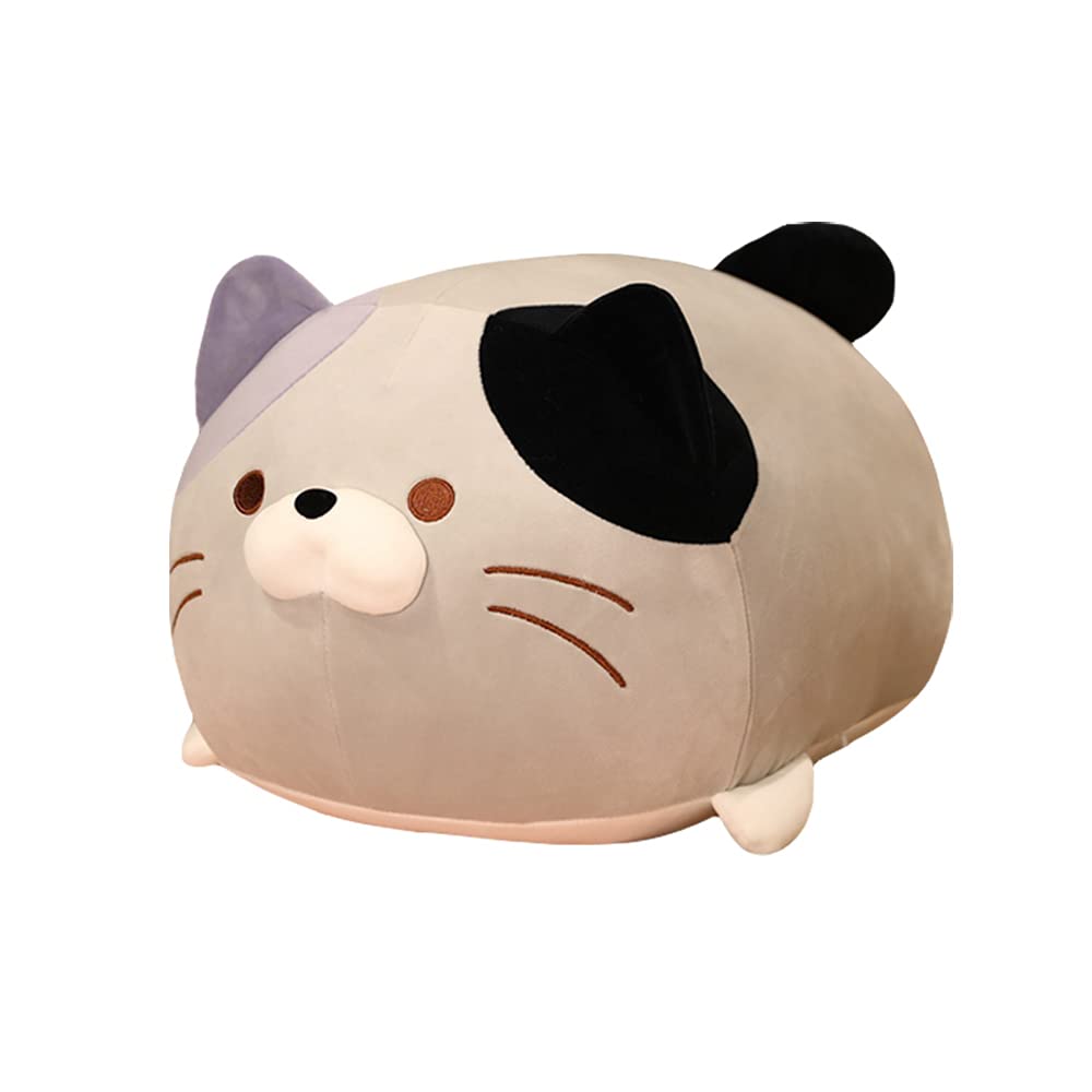 AIXINI 23.6 Inch Super Soft Plush Cat Pillow - Cute Stuffed Animal Body Pillow for Adults & Kids, Fat Cat Cylindrical Pillow for Sleeping, Cuddling & Home Decor (Gray)