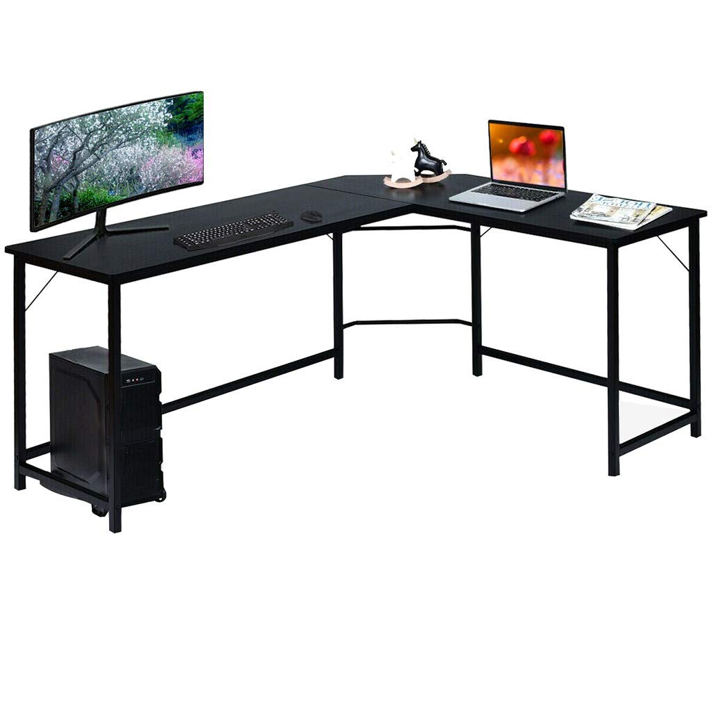 49 Inch Black Computer Desk - Home Office Writing Study Table for Students & Professionals, Perfect for Bedrooms, Living Rooms & Workspaces