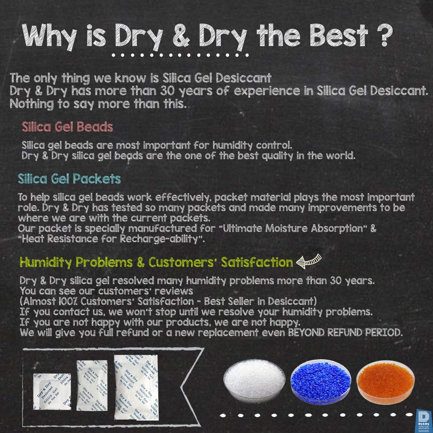 Dry & Dry 30-Pack 20g Orange Indicating Silica Gel Packets (Orange to Dark Green) - Food Safe, Rechargeable Desiccant for Moisture Protection | Ideal for Food Storage, Electronics, Documents & Travel