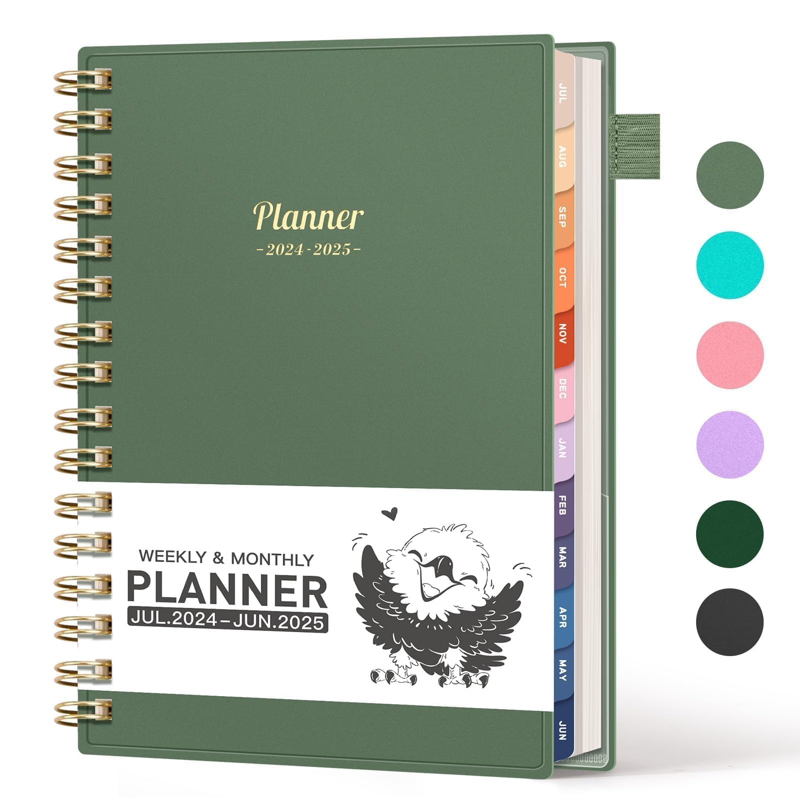 AHGXG 2024-2025 Academic Planner - July 2024 to June 2025 Weekly & Monthly Calendar Organizer with Tabs, 6