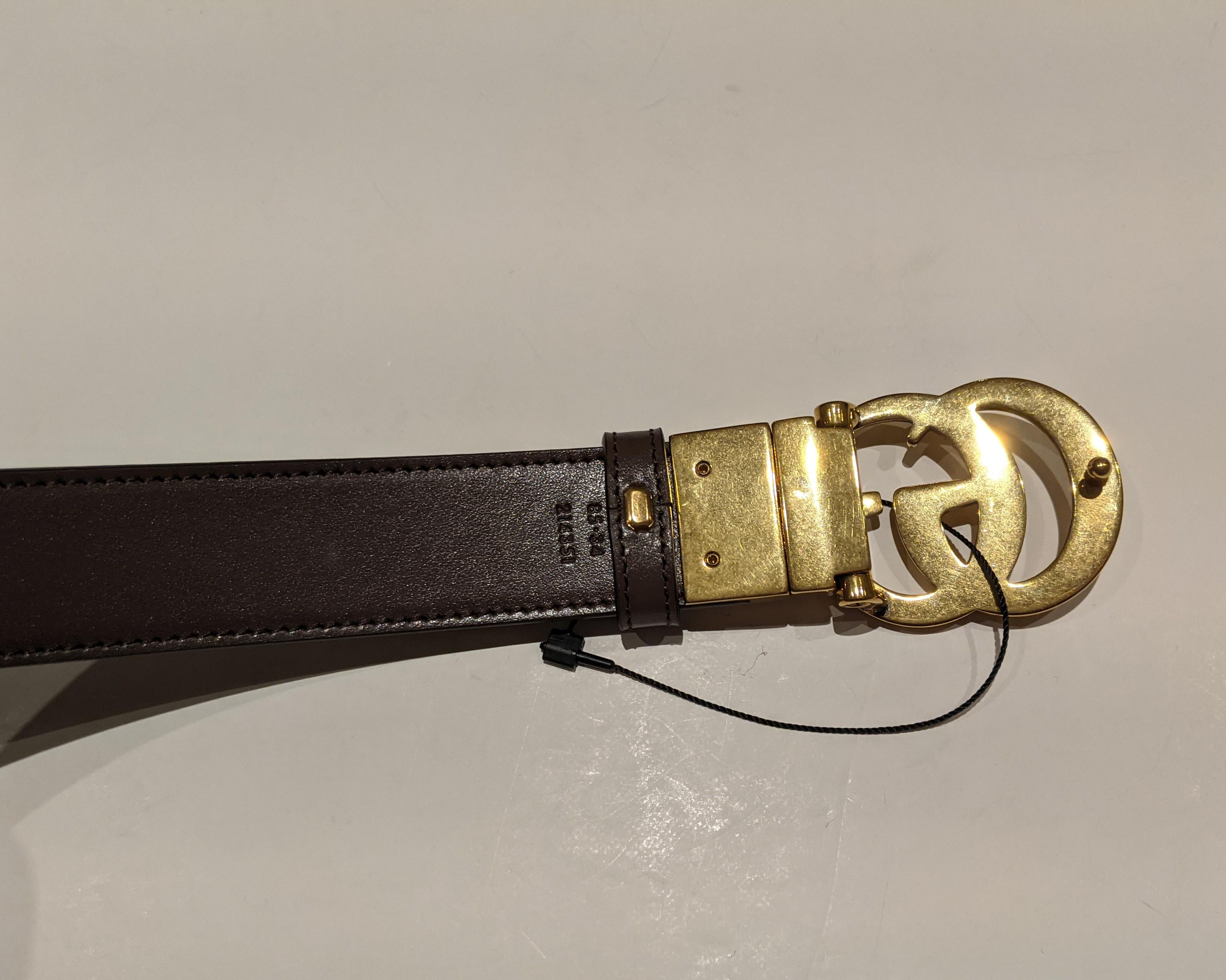 Gucci Marmont GG Canvas & Leather Reversible Belt for Women - Brown & Beige Designer Waist Belt | Perfect for Jeans, Dresses & Office Wear