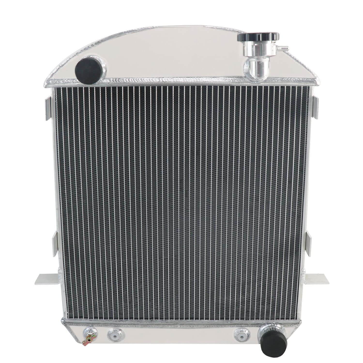 4 Row Full Aluminum Radiator with Fan Shroud & Thermostat Relay Kit - Compatible with 1917-1927 Ford Model T-Bucket & Chevy V8 Engines - Perfect for Classic Car Restoration & Hot Rod Upgrades