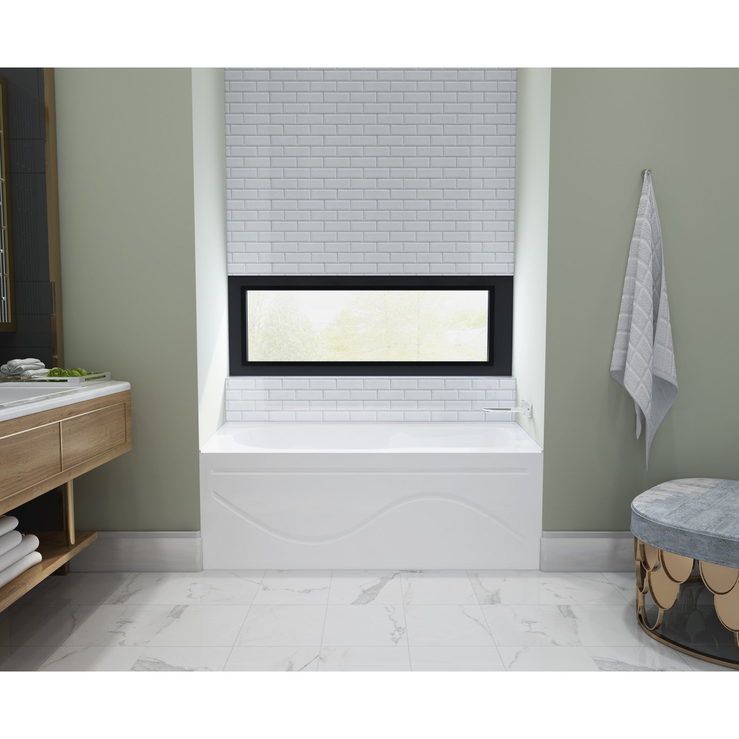 Aqua Eden VTAP603022R 60-Inch Acrylic Rectangular 3-Wall Alcove Bathtub - Anti-Slip Surface, Right-Hand Drain, Glossy White - Perfect for Small Bathrooms, Spa-Like Relaxation & Modern Home Decor