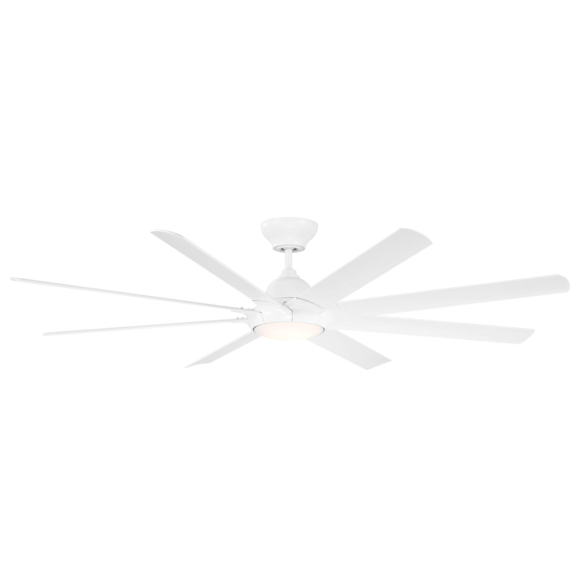 80in Hydra Smart Ceiling Fan with 3500K LED Light Kit, Matte White, 8-Blade Design, Alexa & Google Assistant Compatible, Wall Control, iOS/Android App Integration for Indoor and Outdoor Living Spaces