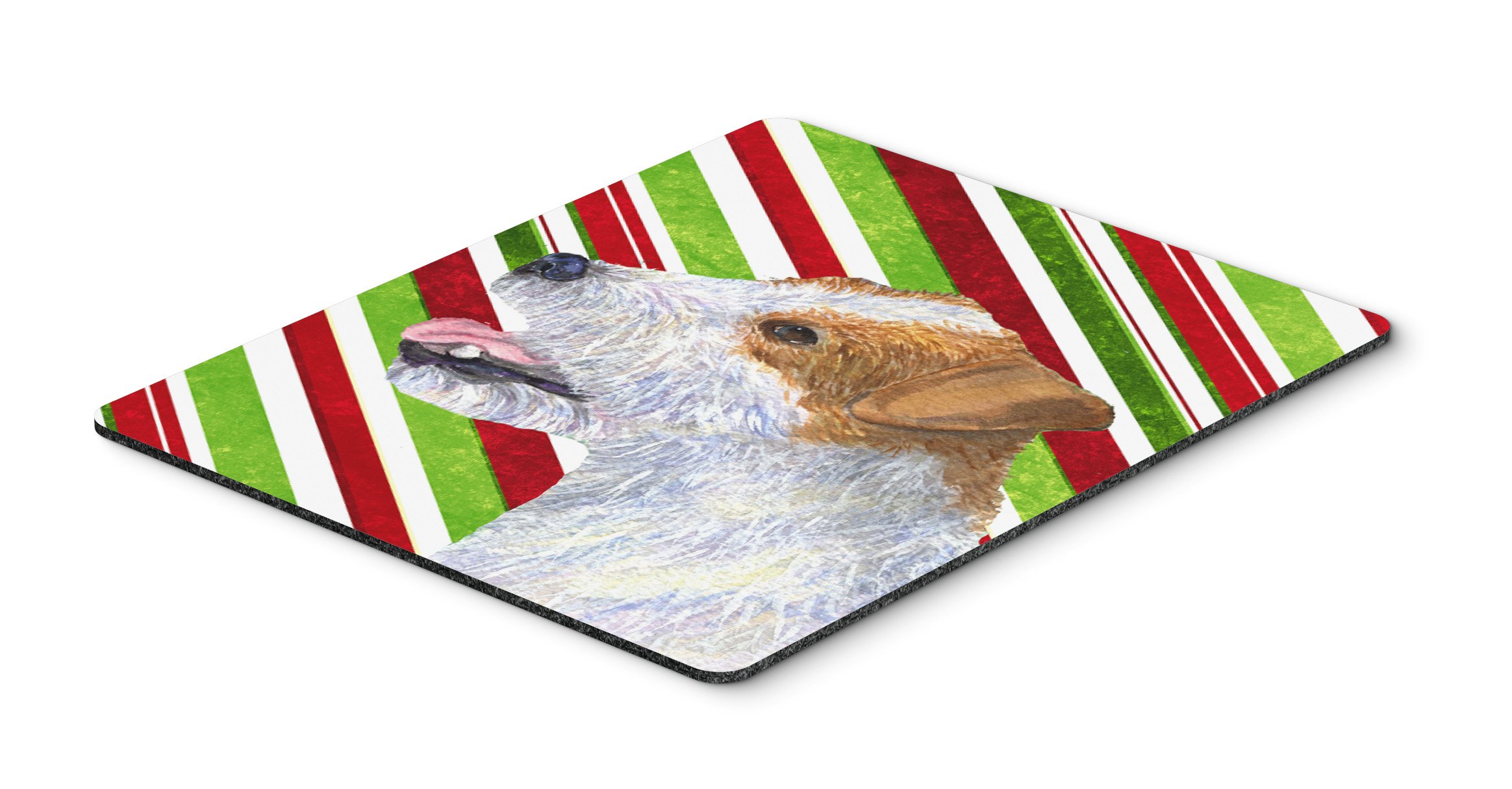 Jack Russell Terrier Christmas Mouse Pad - Holiday Candy Cane Design Non-Slip Large Mouse Mat for Computer, Laptop, Gaming & Office Use | Washable Hot Pad & Trivet for Home Decor