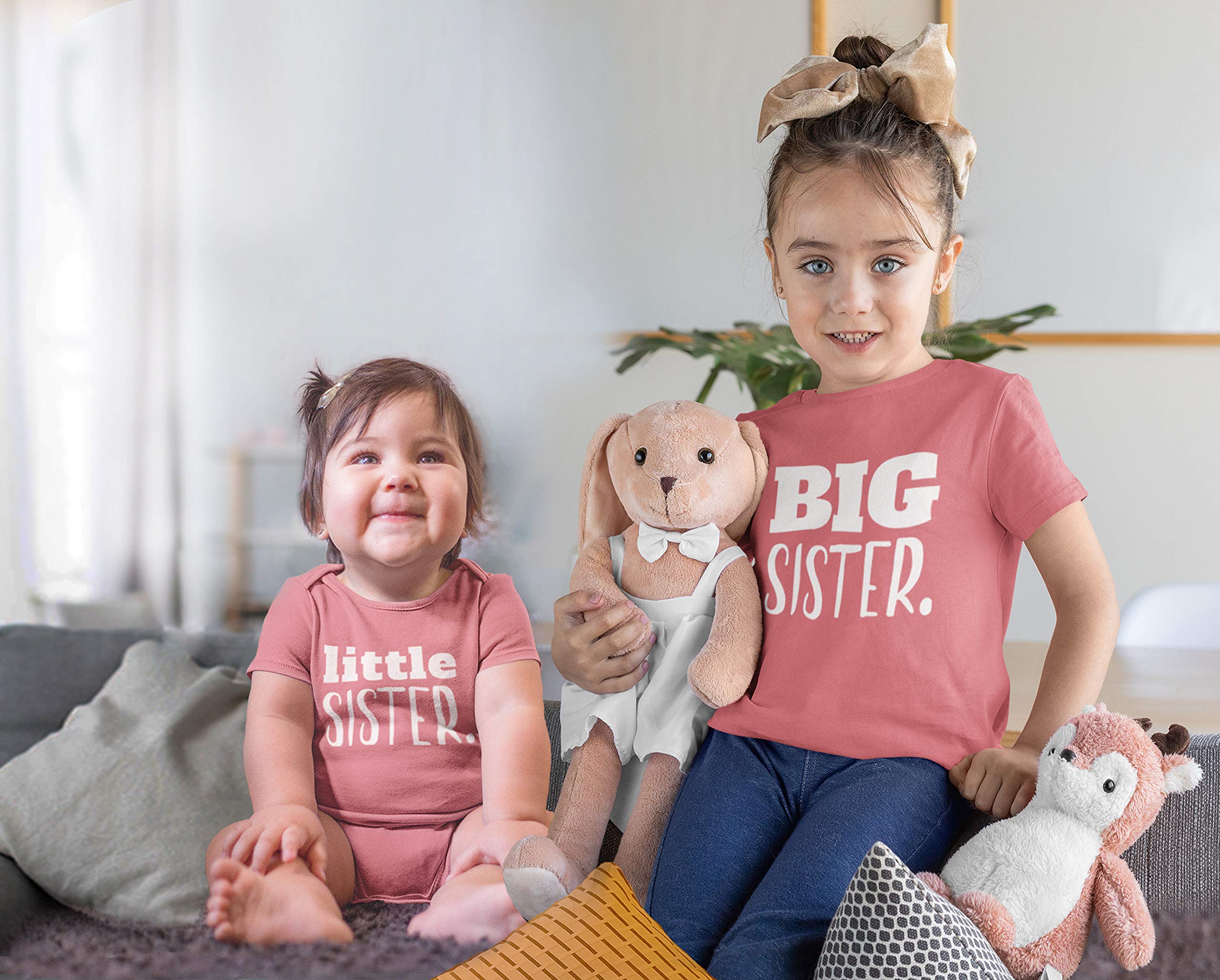 Big Sister Little Sister Matching Outfits - Cute Shirt Gift Set for Girls & Newborn Baby - Perfect for Family Photos, Sibling Bonding & Special Occasions