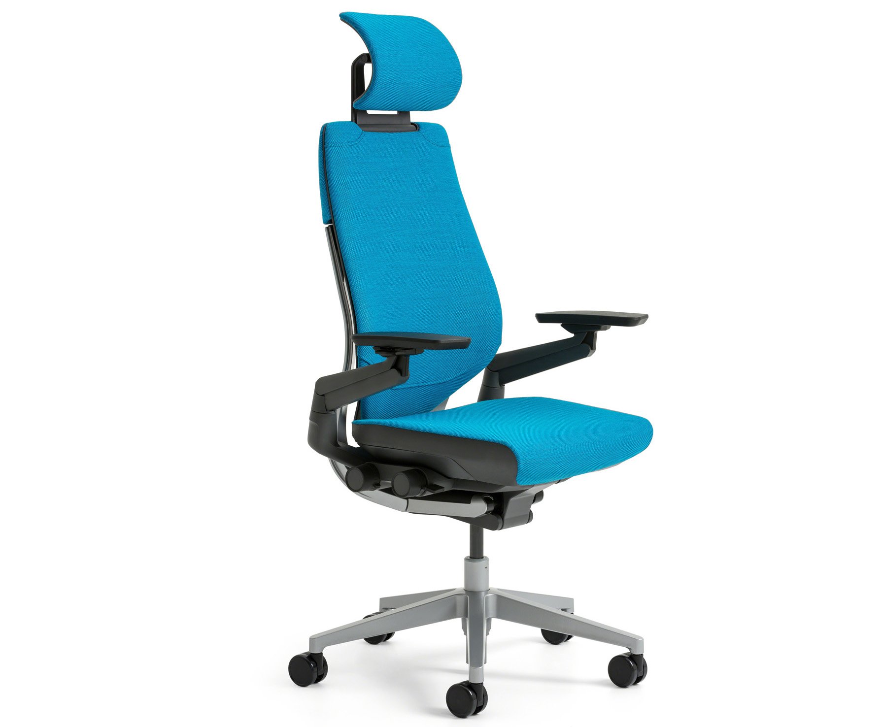 Steelcase Gesture Ergonomic Office Chair with Adjustable Headrest & Lumbar Support - Bo Peep Gravel Fabric, Platinum Frame (Light/Light) - Perfect for Home Office & Workspaces