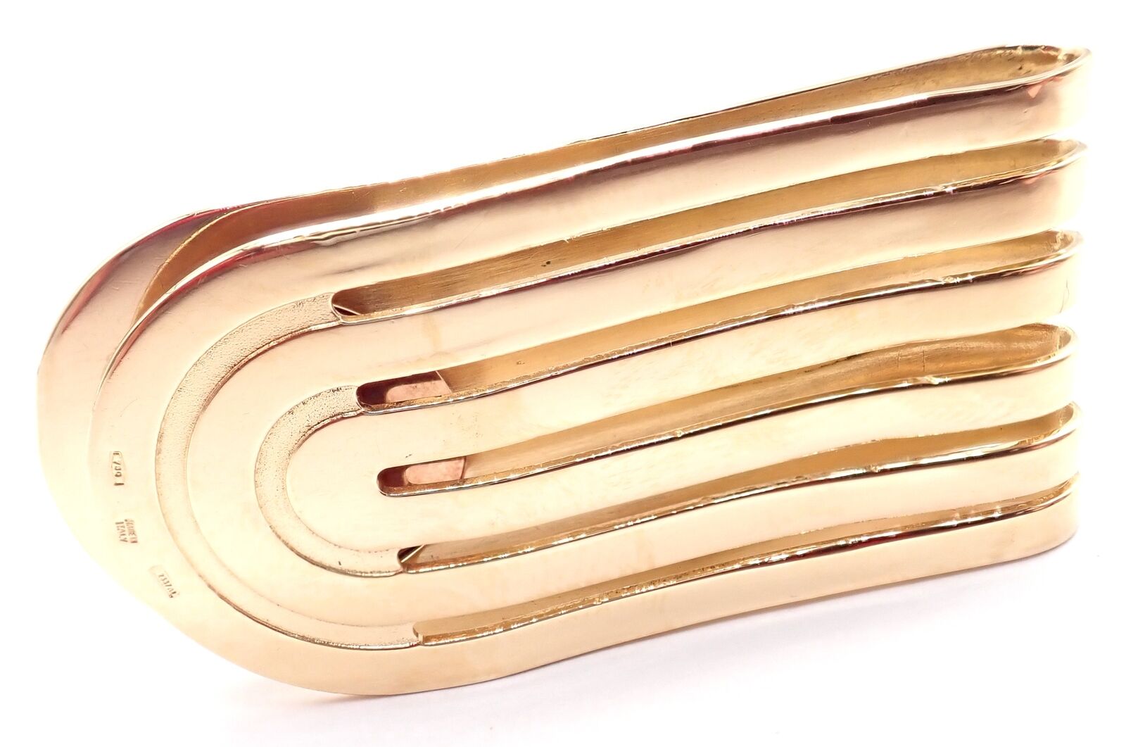 Authentic Vintage Bulgari 18K Yellow Gold Onyx Money Clip - Luxury Gift for Men, Perfect for Business Professionals & Special Occasions