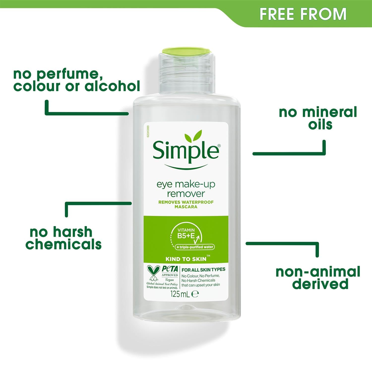 Simple Conditioning Eye Makeup Remover - Gentle & Effective for Sensitive Skin | Perfect for Daily Use & Travel