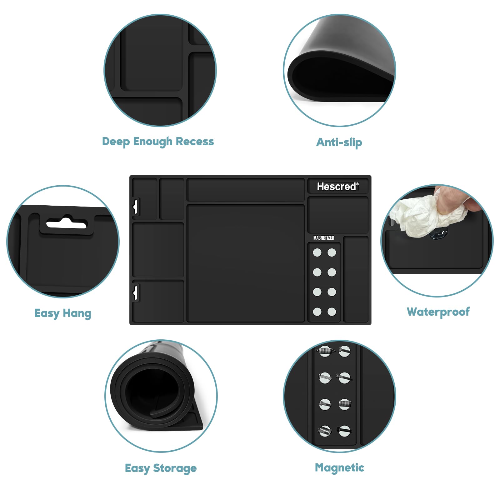 Premium Gun Cleaning Mat with Magnetic Hold & Anti-Slip Rubber Base - Protective Workbench Mat for Firearm Maintenance | Ideal for Home, Range & Workshop Use