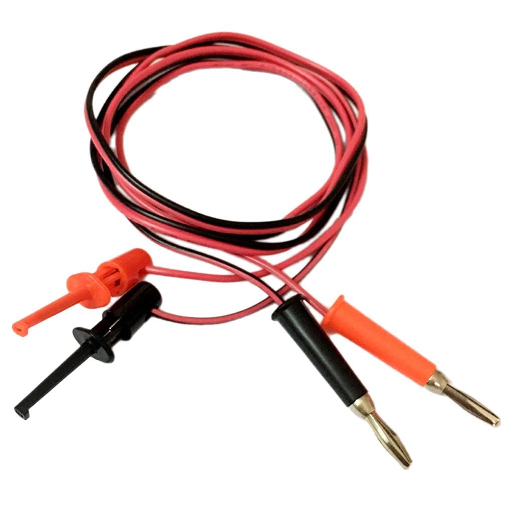 4mm Banana Plug to Test Hook Cable 1M - Electrical Testing for Multimeters