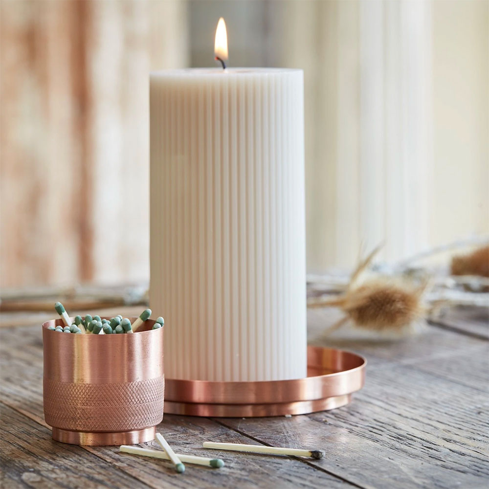 Elegant Ribbed Pillar Candles for Home Decor - Perfect for Weddings, Parties & Romantic Ambiance