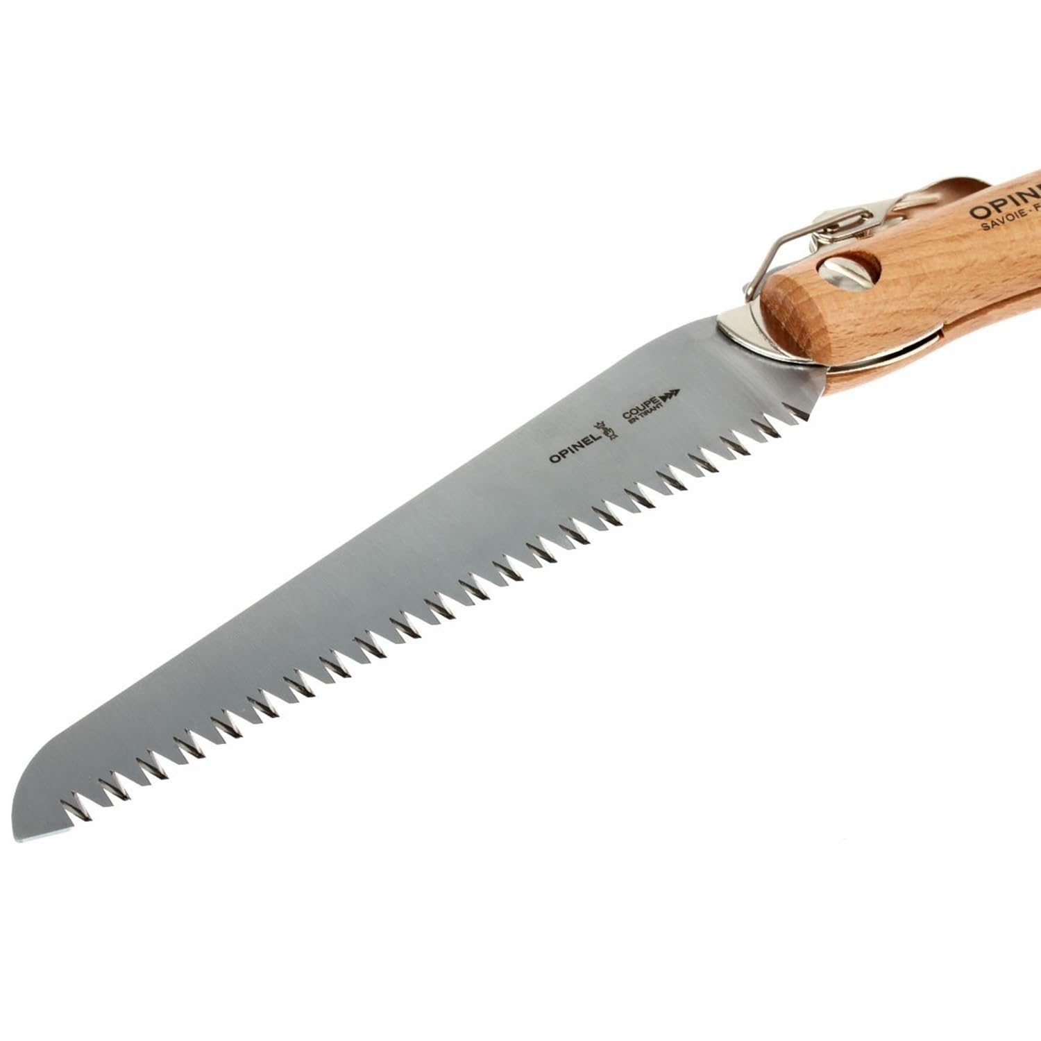 Opinel No.12 Folding Saw - Carbon Steel Pruning Saw with Beechwood Handle for Gardening, Camping & Outdoor Activities | Compact Folding Design for Tree Trimming, Bushcraft & Woodworking
