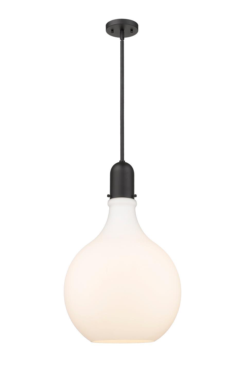 Amherst Collection 16-LED Modern Black Pendant Light Fixture - Energy Efficient Hanging Light for Kitchen Island, Dining Room & Bedroom Lighting