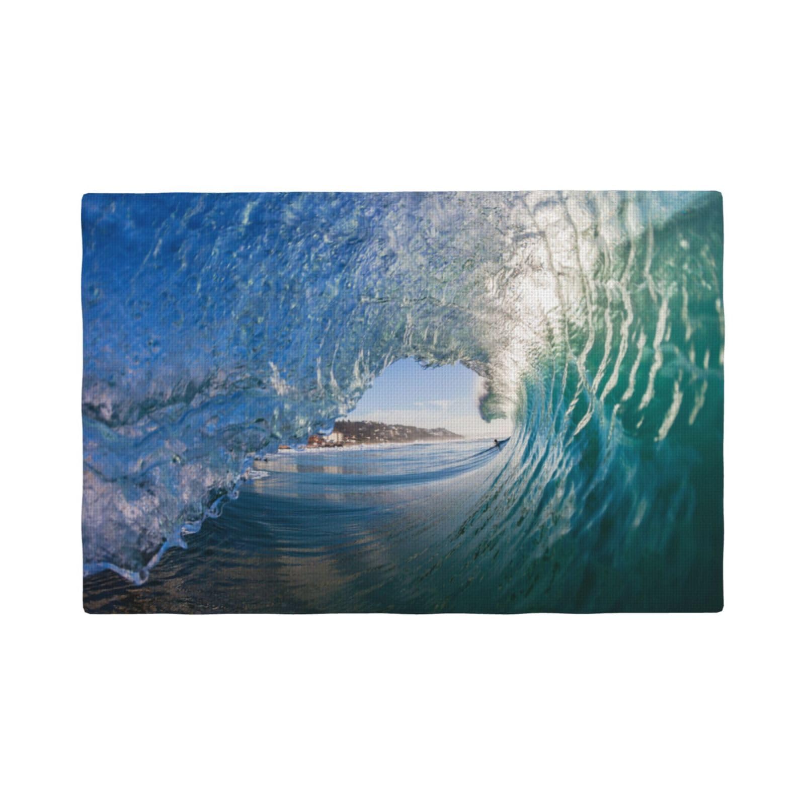 Ocean of Life Placemats Set of 6 - Heat Resistant 12x18 Inch Non-Slip Washable Linen Table Mats for Dining Room Decor - Perfect for Everyday Meals, Dinner Parties & Home Decoration