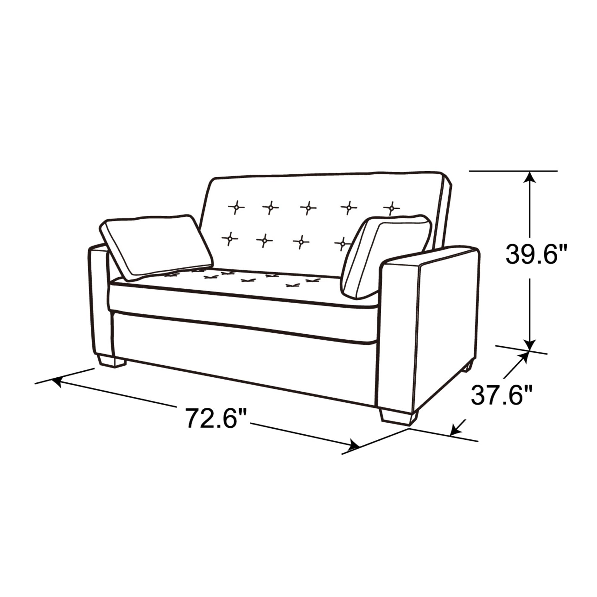 Serta Ainsley Queen Size Convertible Sofa Bed - Light Grey Fabric Sleeper Sofa with Storage | Comfortable for Living Room, Guest Room & Small Spaces