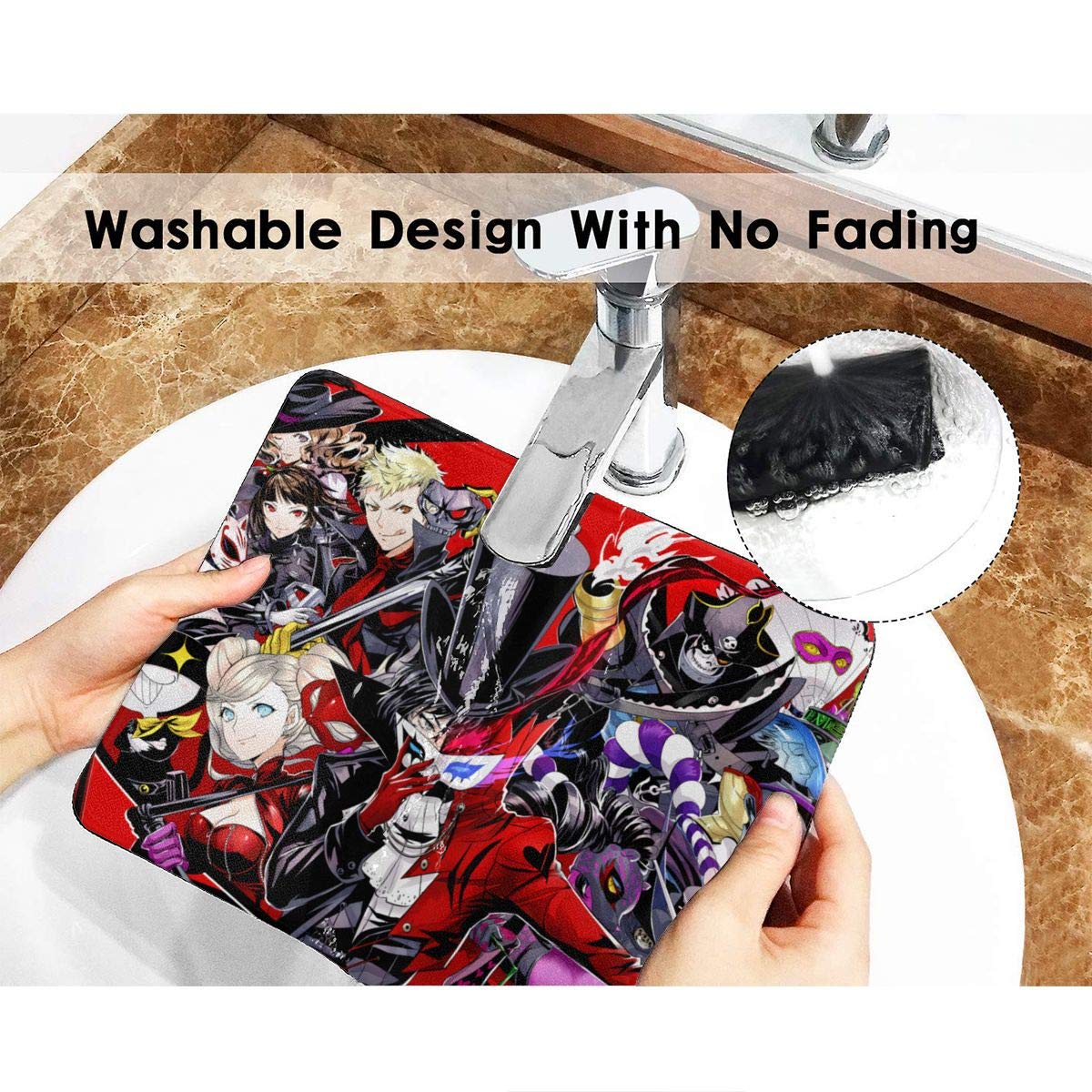 Sudopo K-Musculo Persona 5 Gaming Mouse Pad - Non-Slip Rubber Surface, Anime Design, 7.9 x 9.5 Inches - Perfect for PC Gaming, Office Work & Anime Enthusiasts