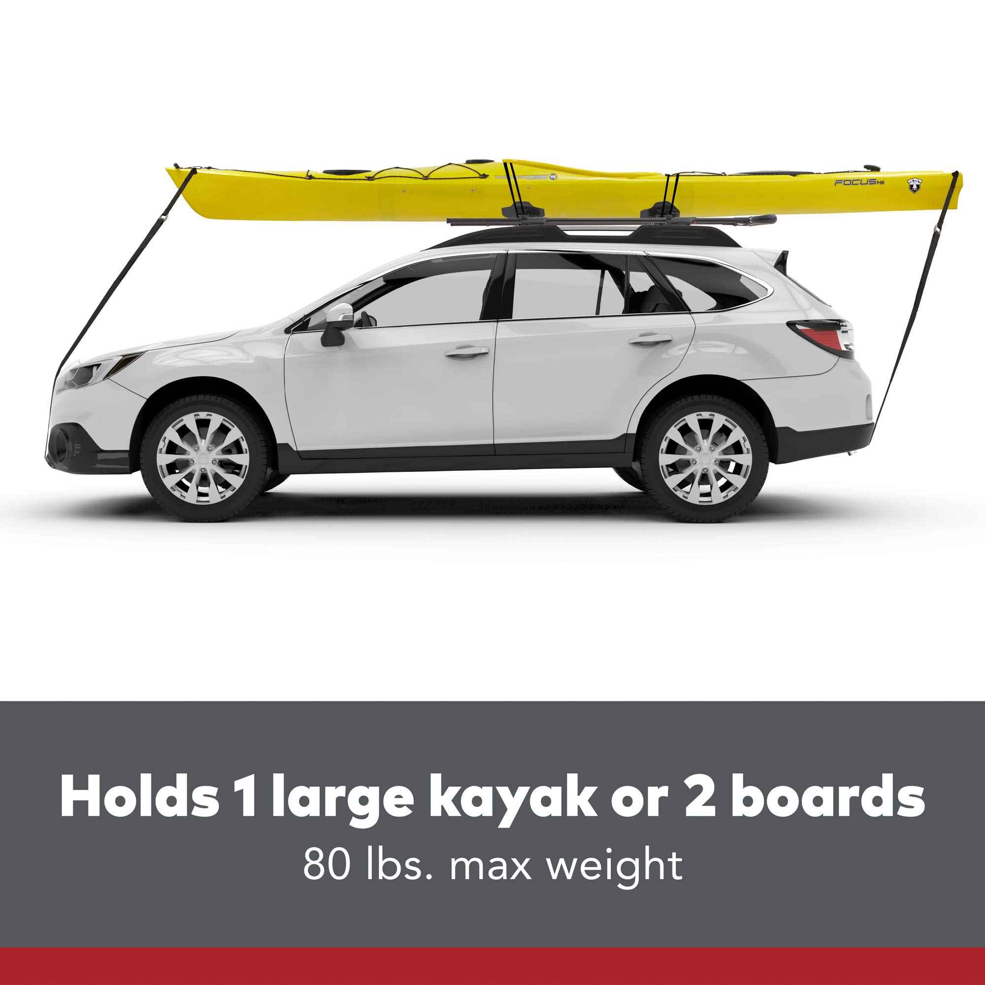 YAKIMA ShowDown Rooftop Kayak and SUP Rack - Heavy Duty Load Assist Carrier for 1 Kayak or 2 Stand Up Paddle Boards - Perfect for Trucks, SUVs and Outdoor Adventure Vehicles - Great for Camping, Beach Trips and Water Sports