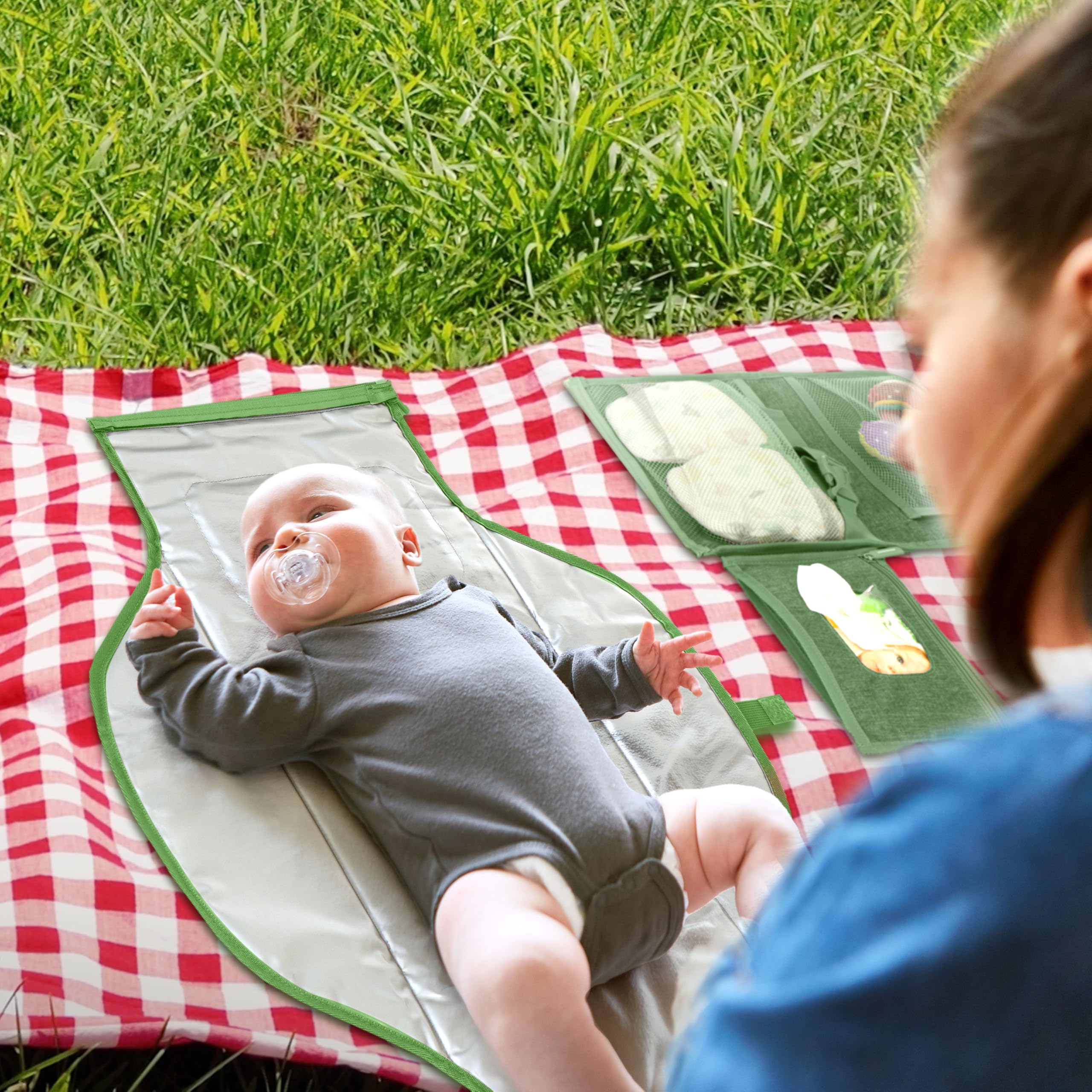 Portable Baby Changing Pad - Large Waterproof Travel Diaper Mat for Newborns & Infants | Foldable, Detachable Changing Station with Wipes Pockets | Perfect for Diaper Bags, Nursery, On-the-Go Parenting & Travel Essentials