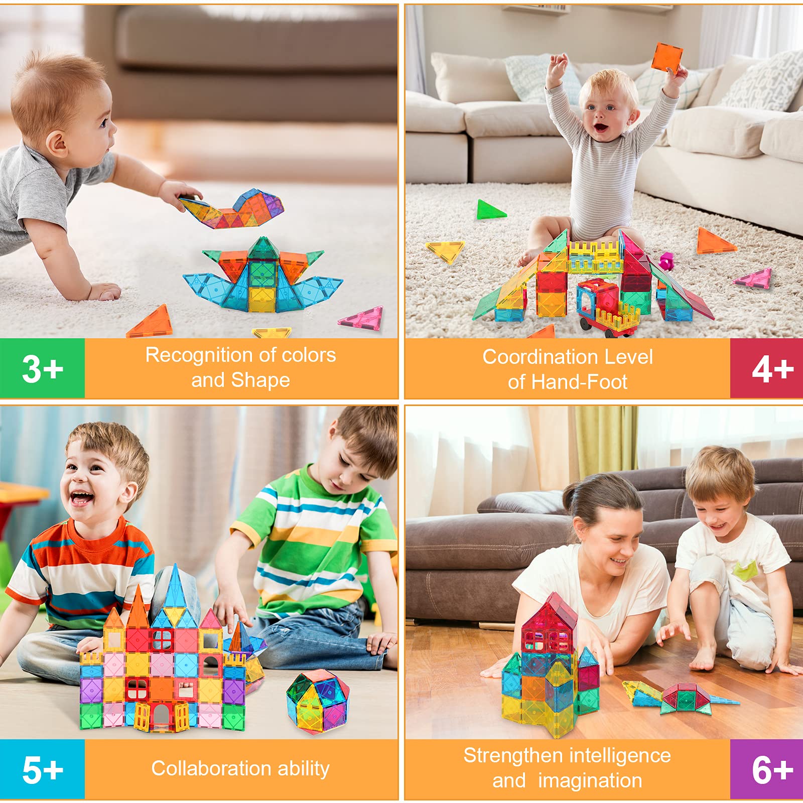 LATI 130-Piece Magnetic Building Blocks Set - STEM Educational Construction Toys for Kids Ages 3-8, Includes 2 Cars - Creative Learning Toys for Boys & Girls - Perfect for Classroom, Playroom & Birthday Gifts