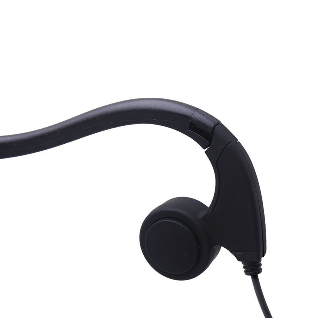 Bone Conduction Wired Headphones with Noise Cancelling Mic - 3.5mm Jack Sweatproof Sport Earphones for Running, Cycling & Workout - Comfortable Open-Ear Design for Outdoor Activities & Gym Training (Black)