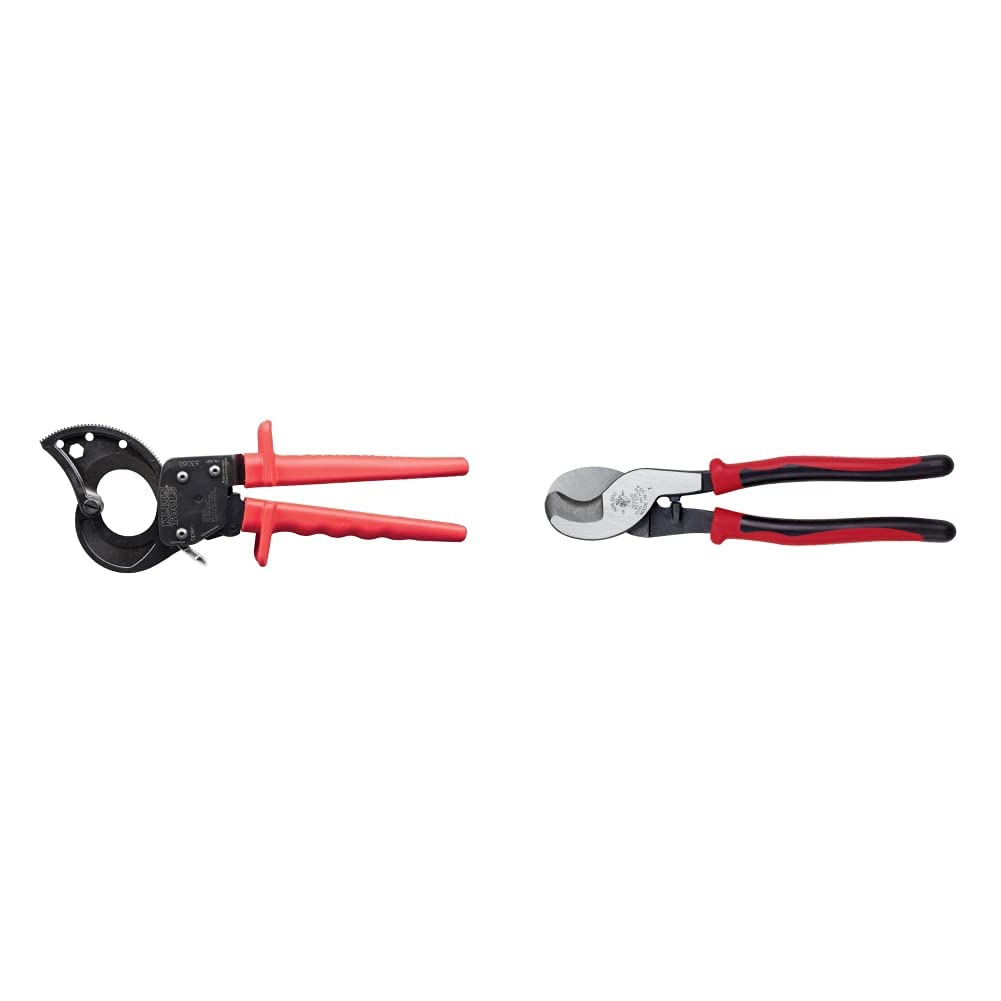 Klein Tools 63060 & J63050 Journeyman Cable Cutters - Heavy Duty Aluminum, Copper & Communication Cable Shears | Ideal for Electricians, Telecom Technicians & DIY Projects