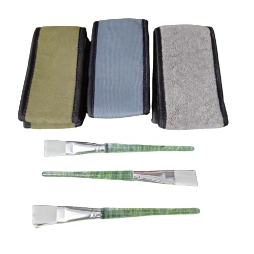ZAUKY 3-Piece Professional Women's Polycotton Facial Headbands with Bleach Brush Set | Spa, Salon & At-Home Hair Coloring Accessories for Stylists & DIY Beauty