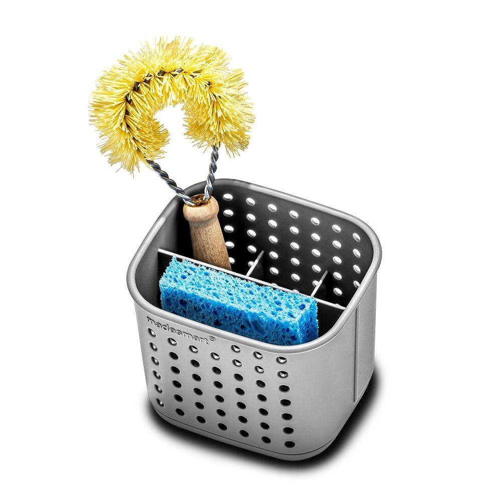 Madesmart 4 Compartment Sink Caddy Organizer - Kitchen Sink Organizer for Sponges, Brushes & Dish Soap - Perfect for Kitchen, Bathroom & Utility Sink Organization