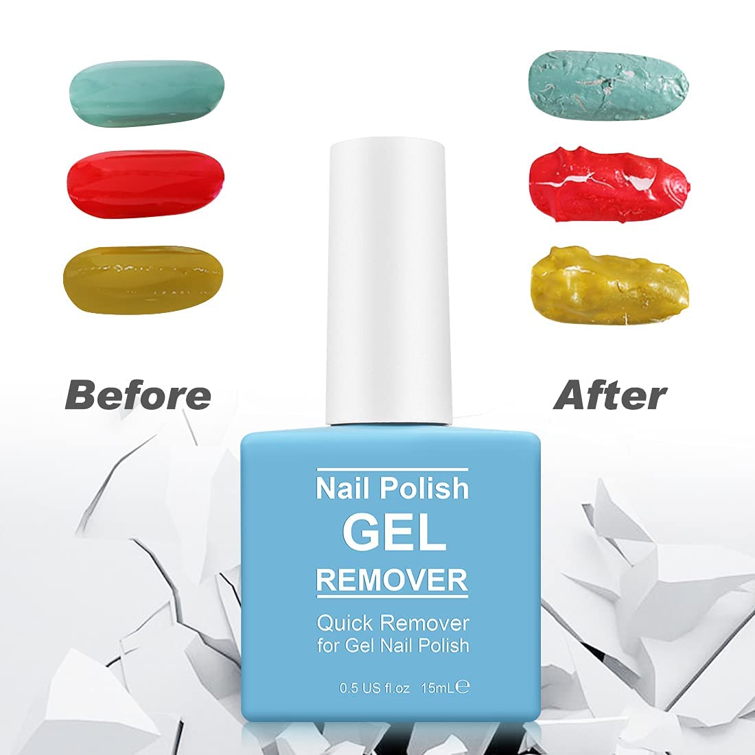 Professional Gel Nail Polish Remover Kit with Cuticle Pusher & Scraper - Fast Soak-Off in 2-3 Minutes, No Soaking or Wrapping Needed - Perfect for Salon & Home Manicures