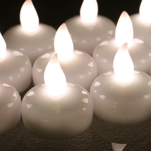 Flameless Floating LED Tea Lights - 12 Pack Waterproof LED Candles for Weddings, Parties, Spa, Home Decor (Warm White) | Indoor & Outdoor Use for Romantic Ambiance, Centerpieces & Relaxation