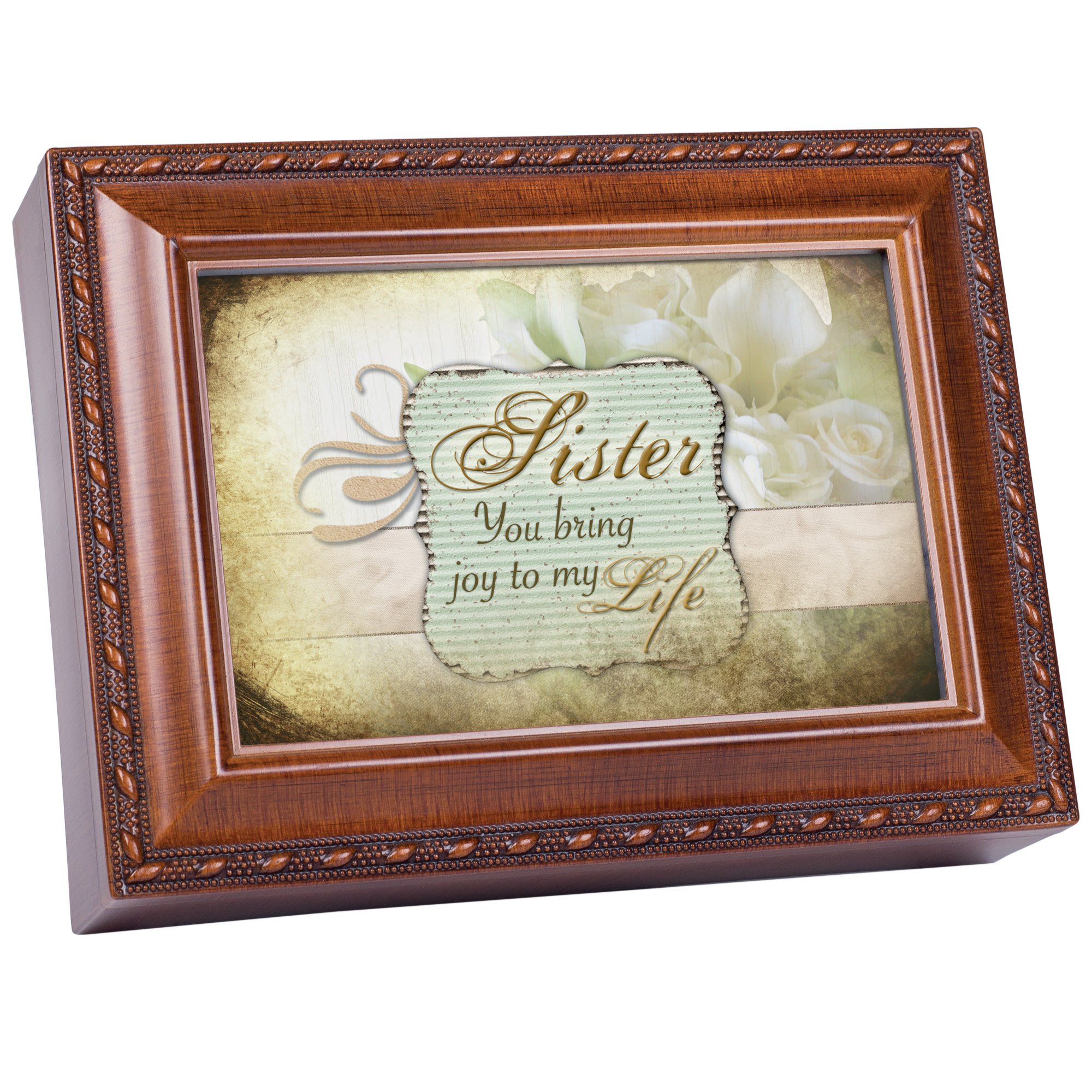Vintage Woodgrain Music Jewelry Box - Plays 'Light Up My Life' - Perfect for Cottage Decor, Gift Giving & Keepsake Storage