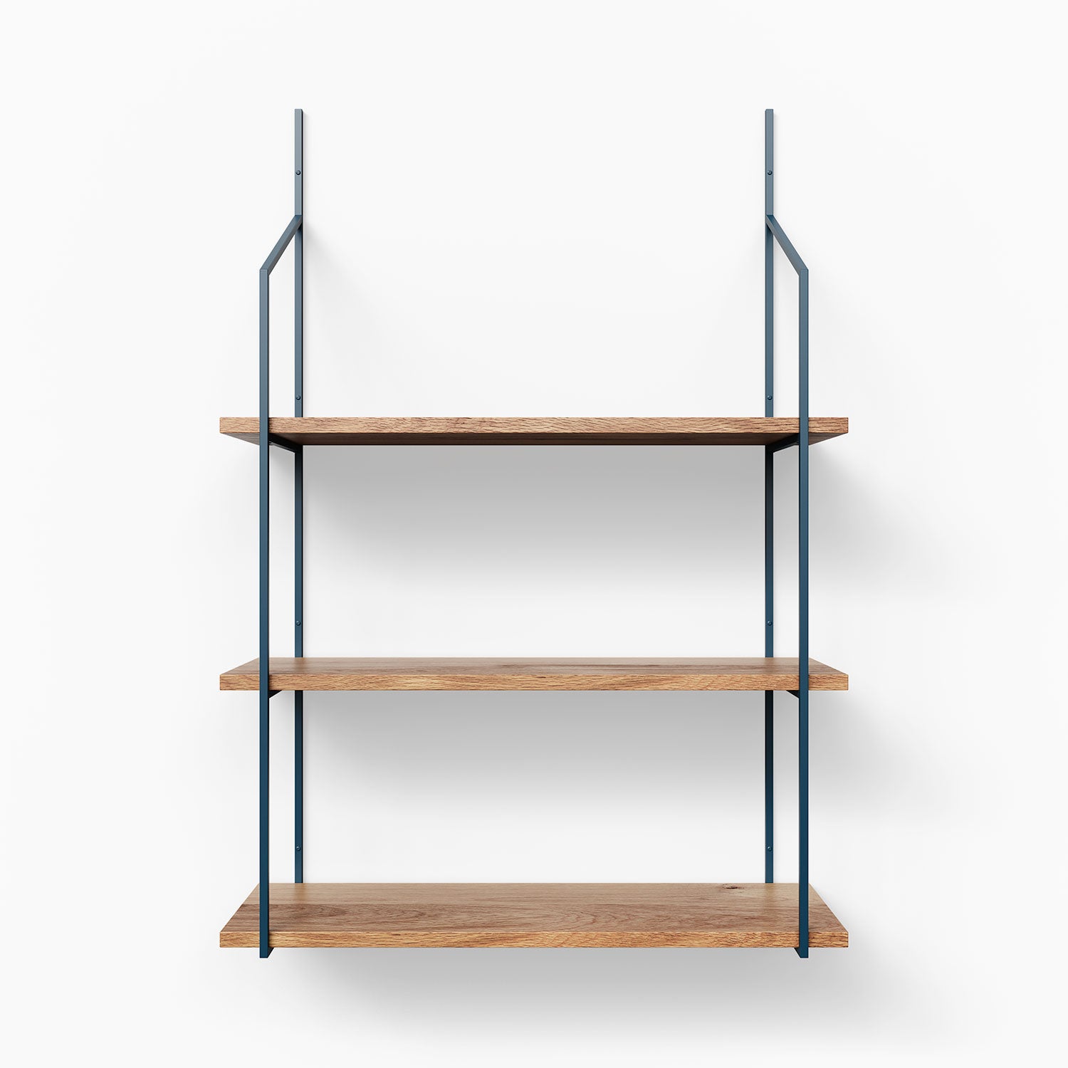 Verne White Oak 3-Tier Wooden Shelf - Rustic Floating Shelves for Living Room, Bedroom & Bathroom Storage & Decor